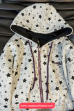 Loose Retro Stars Pattern Zipper Hoodie