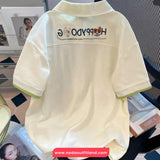 Turn Down Collar Cute Dogs Embroidered Casual Shirt