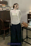 Long Sleeve Sling Lace Neck Style Elegant Shirt