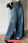 High Waist Loose Tassel Wide Leg Jeans Pants
