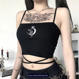 Sexy Gothic Rose Pattern Crop Tops