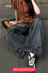 High Waist Loose Wide Leg Women Black Jeans Pants