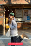 Loose Plaid Colors Hooded Parkas Coat Jacket