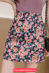 High Waist A-Line Flowers Pattern Skirts
