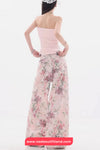 High Waist Floral Pattern Pink Pants