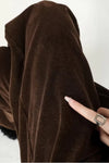 High Waist Retro Coffee Colors Corduroy Long Pants