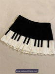 Retro Piano Pattern Mini Skirts