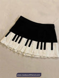 Retro Piano Pattern Mini Skirts