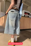 High Waist Loose Ripped Hole Denim Jeans