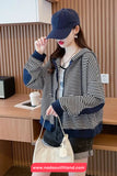 Long Sleeve Striped Colors Zipper Hoodie