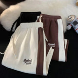 Letter Embroidered Side Striped Shorts Pants