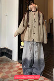 Loose Wide Leg Grey Tie Dye Jeans Pants