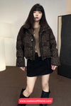 Leopard Pattern Winter Short Parkas Jacket