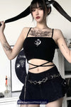 Sexy Gothic Rose Pattern Crop Tops