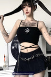 Sexy Gothic Rose Pattern Crop Tops