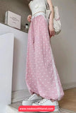 Loose Bow Pattern Printed Lace Blended Jogger Sweatpants