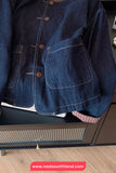 Long Sleeve Retro Plaid Patchwork Denim Coat Jacket