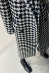 Loose Houndstooth Pattern Woolen Coat Jacket
