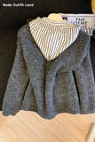 Vintage Hooded Striped Woolen Cardigan Sweater