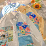 Long Sleeve Art Painting Blouse Shirt