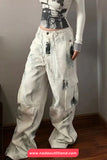 Loose Retro Hip Hop Tie Dye Cargo Jeans Pants
