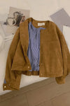 Long Sleeve Suede Short Jacket