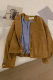 Long Sleeve Suede Short Jacket