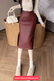 High Waist Elegant PU Leather Skirts