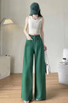 High Waist Double Front Pockets Wide Leg Jeans Pants