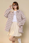 Loose Retro Houndstooth Pattern Blouse Shirt