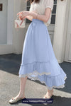 High Waist Lace Patchwork Irregular Skirts