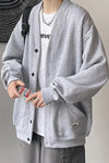 Loose Casual Colors Men Cardigan Sweatshirt