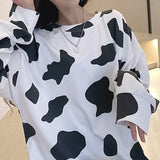 Loose Cow Pattern Printed Shirt
