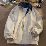 Vintage Turn Down Collar Zipper Jacket