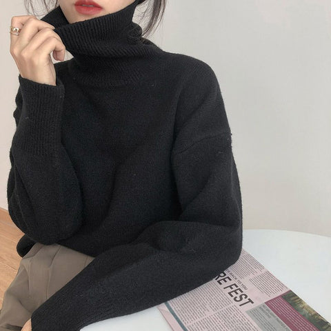 Loose Elegant Turtleneck Sweater – Nada Outfit Land