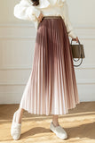 High Waist Pleated Gradient Colors Skirts