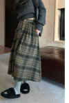 High Waist Thick A-Line Plaid Pleated Skirts