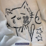 Loose O-Neck Cat Pattern Knitted Cute Sweater