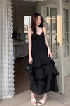 Vintage Elegant Lace Ruffled Style Long Dress