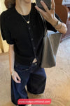 High Waist Loose Wide Leg Deep Blue Retro Jeans Pants