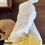 High Waist Daisy Hollow Embroidered Wide Leg Pants