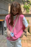 V-Neck Sweet Pink Vest Sleeveless Sweater