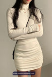 Long Sleeve Sexy Turtleneck Slim Dress