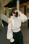 Sexy Off Shoulder Flare Sleeve Blouse Shirts