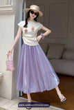 High Waist Ball Gown Elegant Long Satin Skirts