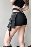 Hip Hop Extended Buckle Pockets Shorts