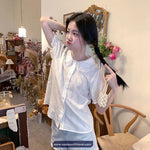 Short Sleeve Peter Pan Collar Cute Lace Shirt