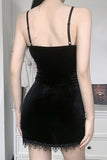 Sexy Dark Theme Mini Slit Dress