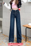 High Waist Front Pockets Long Jeans Pants