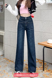 High Waist Front Pockets Long Jeans Pants
